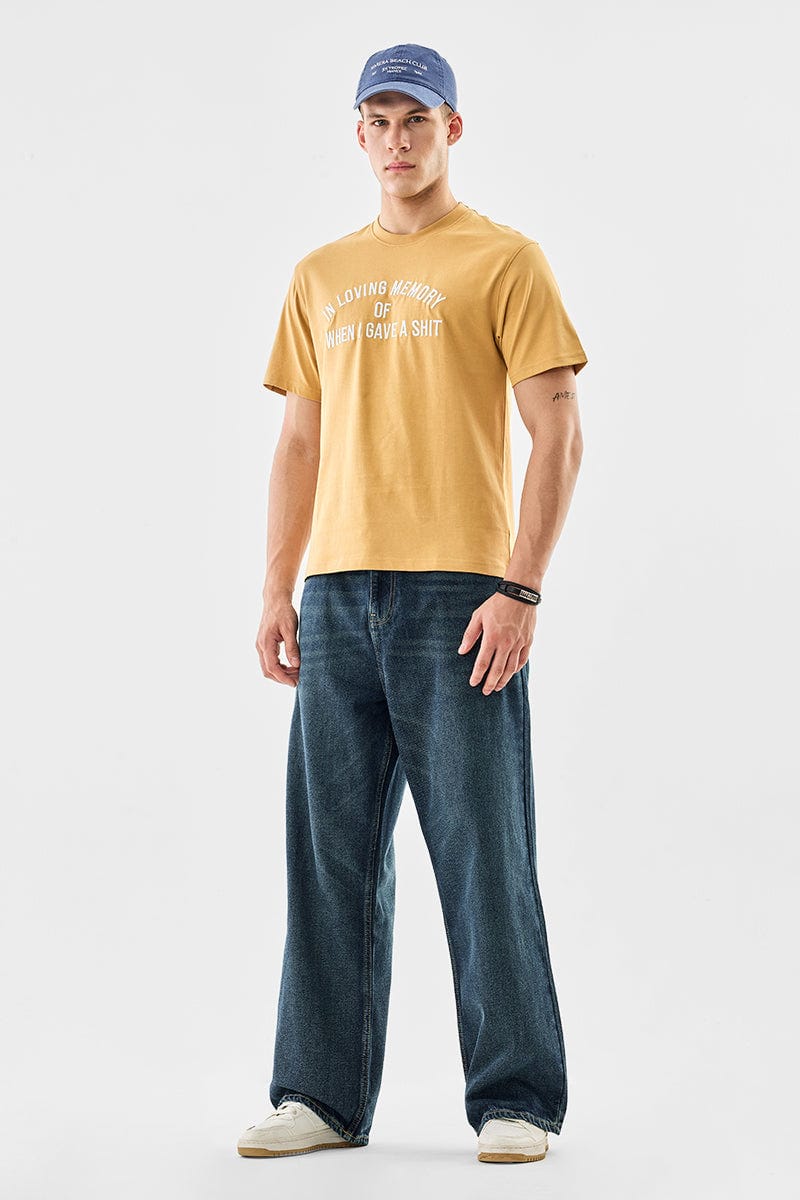 Men's Light Blue Wide-Leg Denim Jeans